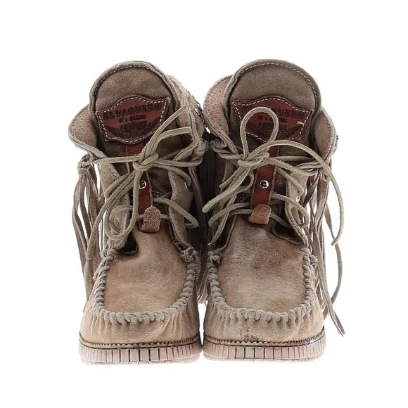 El Vaquero Boots Fringe Wedge Leather Size 39 - Picture 3 of 4